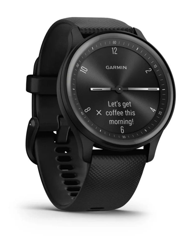 GARMIN Vívomove Sport - 40mm - Black Case and Silicone Band with Slate Accents  - Image 2