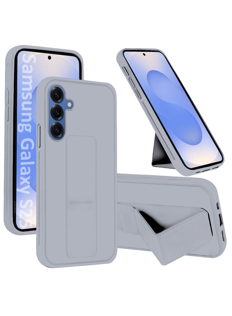 MARGOUN Galaxy S25 Case Silicone with Stand Function Shockproof and Anti Scratch Finger Grip Case Cover Light Grey-1 - Image 1