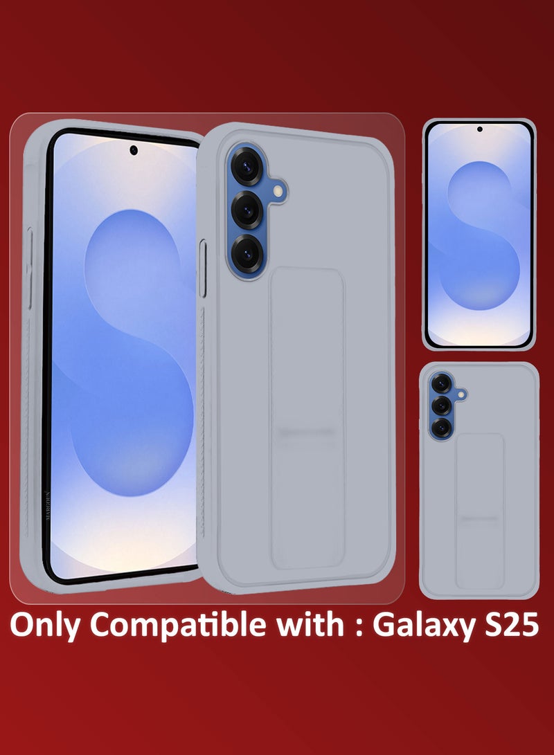 MARGOUN Galaxy S25 Case Silicone with Stand Function Shockproof and Anti Scratch Finger Grip Case Cover Light Grey-1 - Image 2