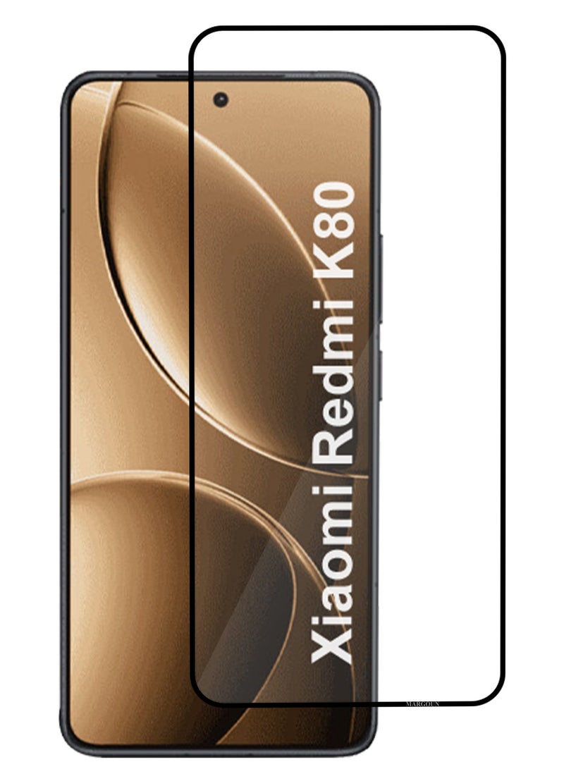 MARGOUN Xiaomi Redmi K80 3D Full Coverage Screen Protector Ultra HD Scratch Resistant Bubble-Free Side Black-1 - Image 1