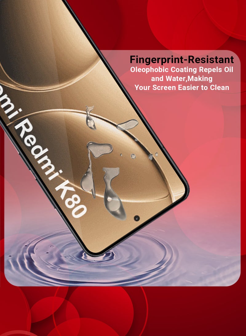MARGOUN Xiaomi Redmi K80 3D Full Coverage Screen Protector Ultra HD Scratch Resistant Bubble-Free Side Black-1 - Image 3