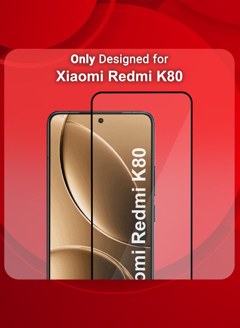 MARGOUN Xiaomi Redmi K80 3D Full Coverage Screen Protector Ultra HD Scratch Resistant Bubble-Free Side Black-1 - Image 5