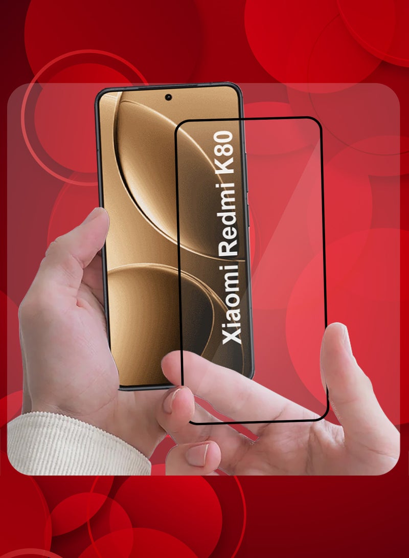 MARGOUN Xiaomi Redmi K80 3D Full Coverage Screen Protector Ultra HD Scratch Resistant Bubble-Free Side Black-1 - Image 2
