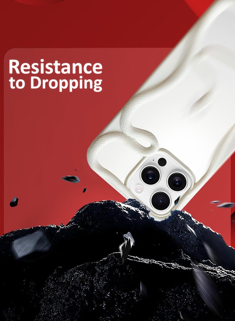 مارجون iPhone 16 Pro Max Case Cover Soft TPU and Glossy with Snake Design - White-1s - Image 5