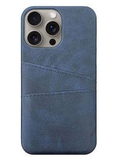 MARGOUN iPhone 15 Pro Max 2Packs Case Cover Leather with Card Holder for Men Women Phone Case with 3D Screen Protector - Blue-2  - Image 2