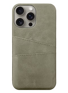 MARGOUN iPhone 15 Pro Max Case Cover Leather with Card Holder for Men Women Phone Case with 3D Screen Protector - Pack of 2 - Grey-2  - Image 2
