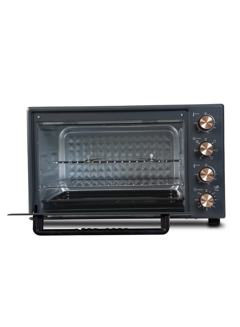 كليكون Dual Chef Grill & Bake 60L Electric Convection Oven with Rotisserie – Multi-Function, Stainless Steel, Adjustable Temperature, Accessories Included 1900 W 60 L 1900 W CK4362 Black and Gold  - Image 4