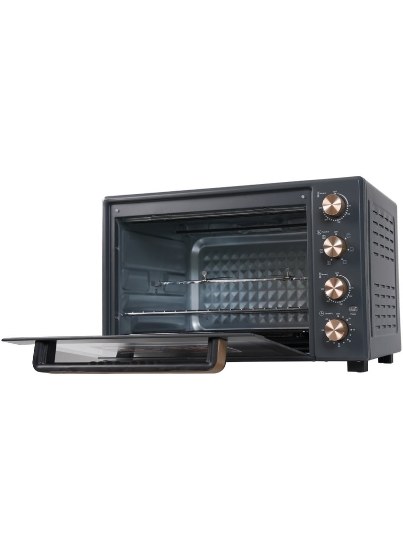 كليكون Dual Chef Grill & Bake 60L Electric Convection Oven with Rotisserie – Multi-Function, Stainless Steel, Adjustable Temperature, Accessories Included 1900 W 60 L 1900 W CK4362 Black and Gold  - Image 5