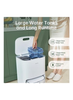 Dreame Robot Vacuum Cleaner and Mop W10 ,Sweeping, Mopping, Washing and Drying 4in1, Robotic Vacuum with Superb Lidar Navigation, 4000Pa Strong Suction for Pet Hair, Hard Floor, Carpet-White 4 L 55 W W10 White  - Image 4