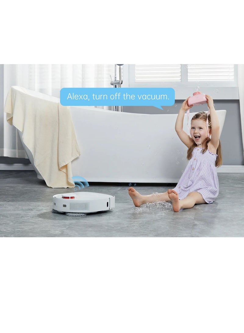 Dreame - Robot Vacuum Cleaner and Mop W10 ,Sweeping, Mopping, Washing and Drying 4in1, Robotic Vacuum with Superb Lidar Navigation, 4000Pa Strong Suction for Pet Hair, Hard Floor, Carpet-White 4 L 55 W W10 White - Image 1