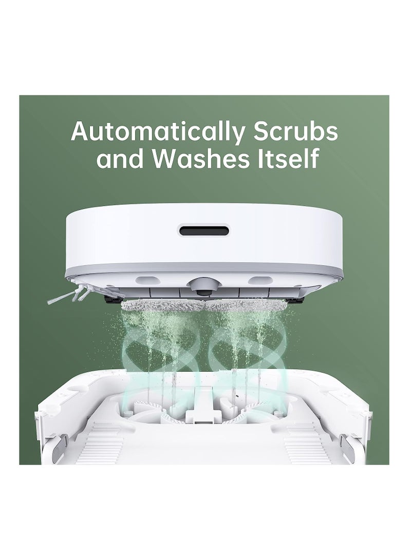Dreame - Robot Vacuum Cleaner and Mop W10 ,Sweeping, Mopping, Washing and Drying 4in1, Robotic Vacuum with Superb Lidar Navigation, 4000Pa Strong Suction for Pet Hair, Hard Floor, Carpet-White 4 L 55 W W10 White - Image 1