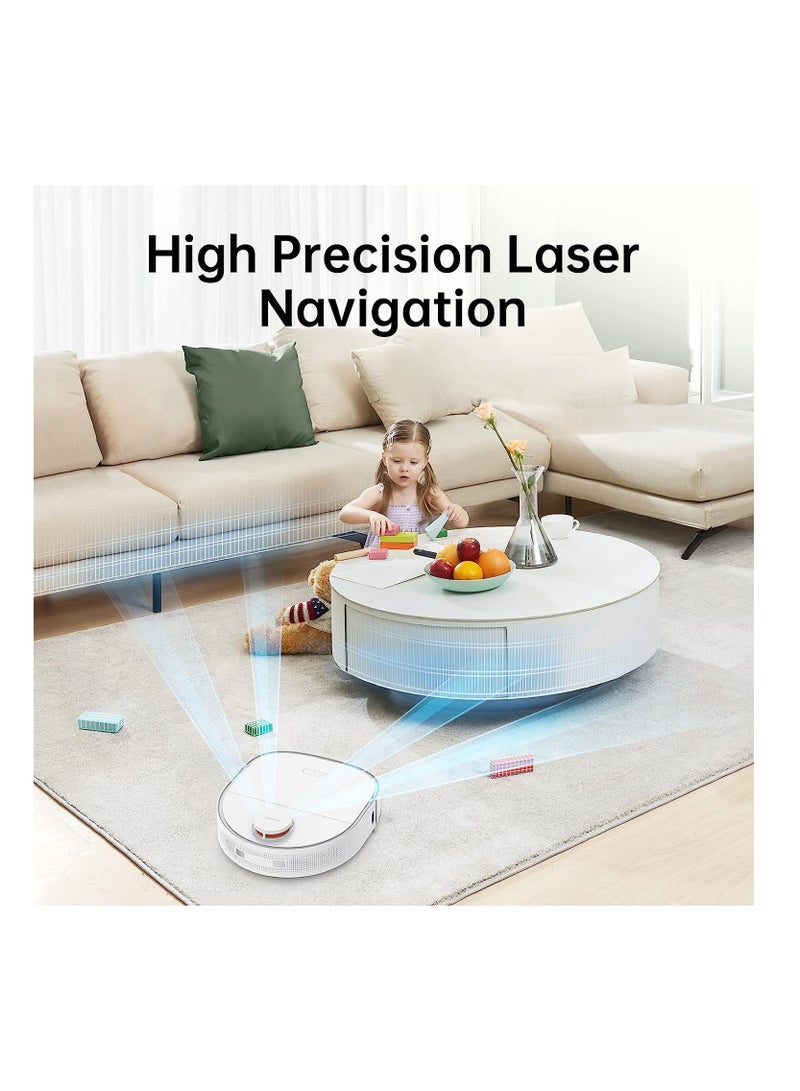 Dreame - Robot Vacuum Cleaner and Mop W10 ,Sweeping, Mopping, Washing and Drying 4in1, Robotic Vacuum with Superb Lidar Navigation, 4000Pa Strong Suction for Pet Hair, Hard Floor, Carpet-White 4 L 55 W W10 White - Image 1