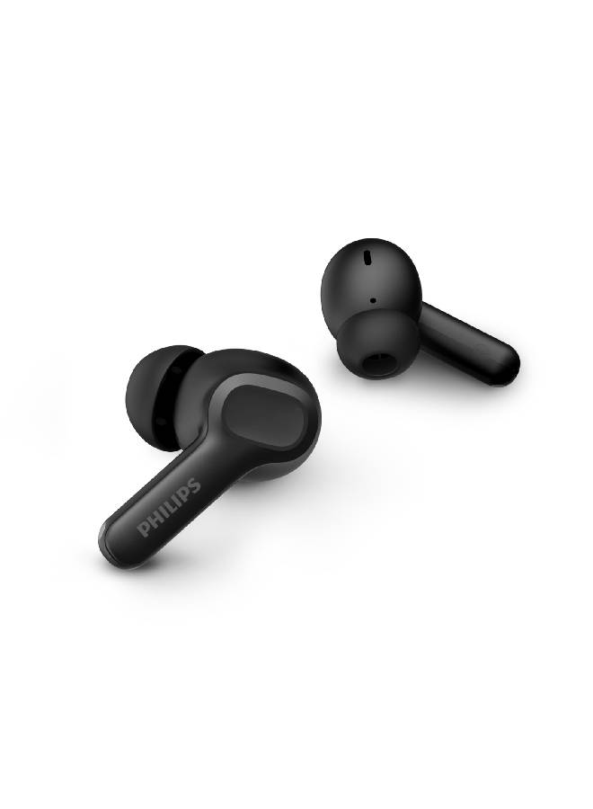 فيليبس Bluetooth Earphones, 10mm Drivers, Dynamic bass, 24 hours Play Time, IPX4, Clear Calls Black - Image 2