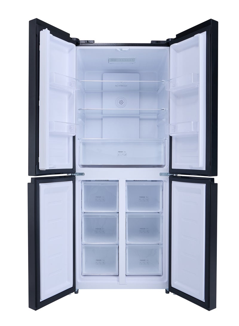 كليكون 350 Gross Ltr Premium French Four Door Bottom Freezer Refrigerator, No Frost, Inverter, Tropical Cooling, R600a CK6040 Black  - Image 2