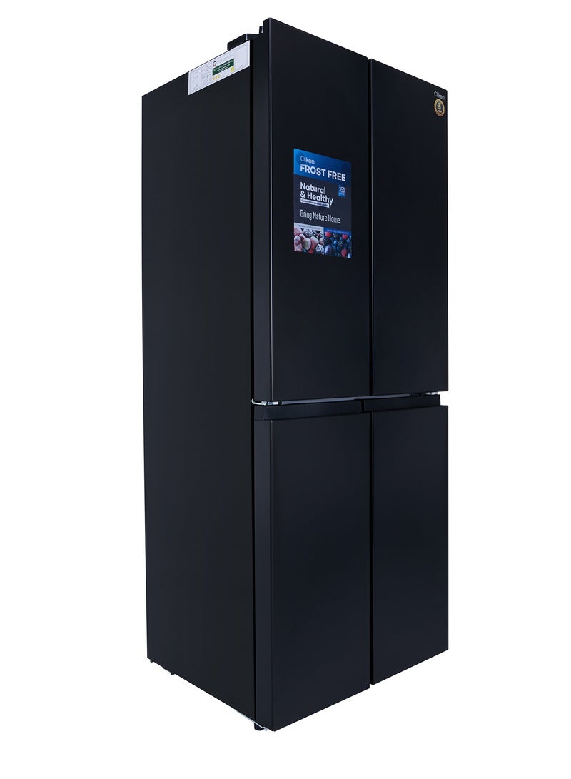 كليكون 350 Gross Ltr Premium French Four Door Bottom Freezer Refrigerator, No Frost, Inverter, Tropical Cooling, R600a CK6040 Black  - Image 3