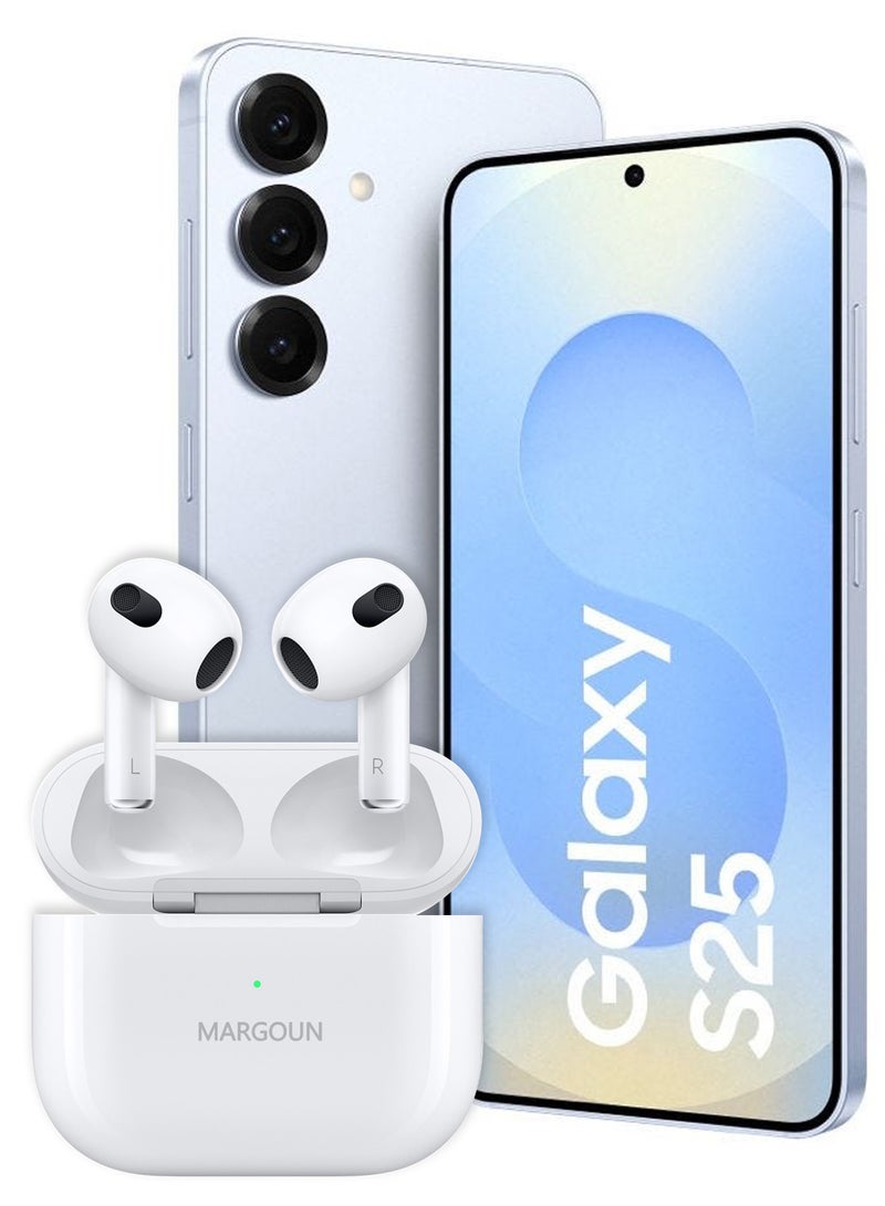 MARGOUN Wireless Earbuds 3rd Generation for Galaxy S25 , Bluetooth Headphones With Charging Case, In-Ear Headphones Hi-Fi Stereo Sound Noise Reduction - White White - Image 1