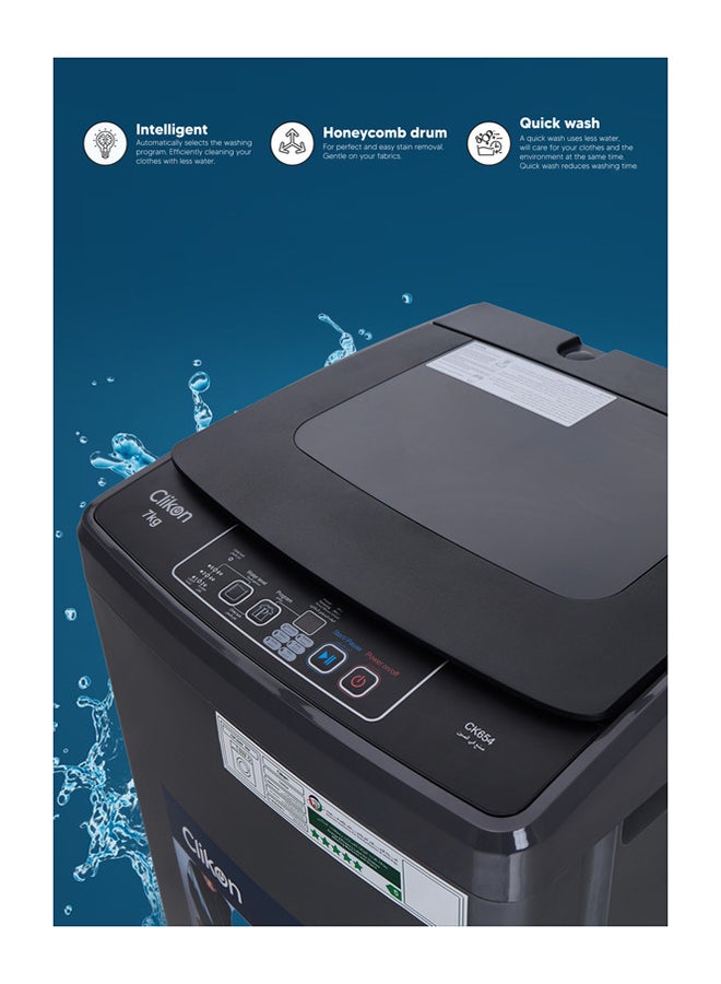 Clikon 7KG MultiPrograms Top Load Washer, 720 RPM, 5 Star Energy Saving, Fully Automatic Washing Machine, Digital LCD Display, Child Lock, Best For Home And Small Family 7 kg 650 W CK654 Grey - Image 5