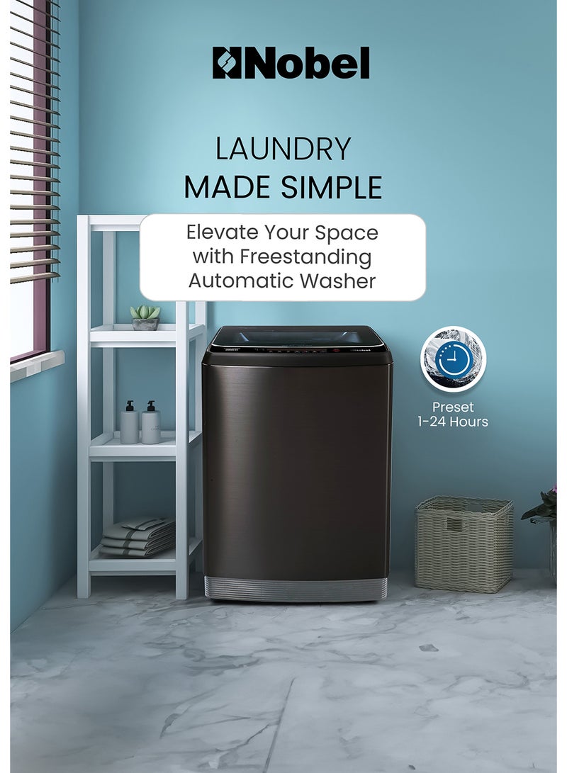 20 KG Automatic Top Load Washer - Fully Automatic, Copper Motor, 8 Programs, Stainless Steel Tub, Digital Display, and More for Superior Cleaning Performance - NWM2200 Black - pnsku/N70154555V/45/_/1741618921/49fd4515-b1d2-4e04-a770-bcc2cbaf10db