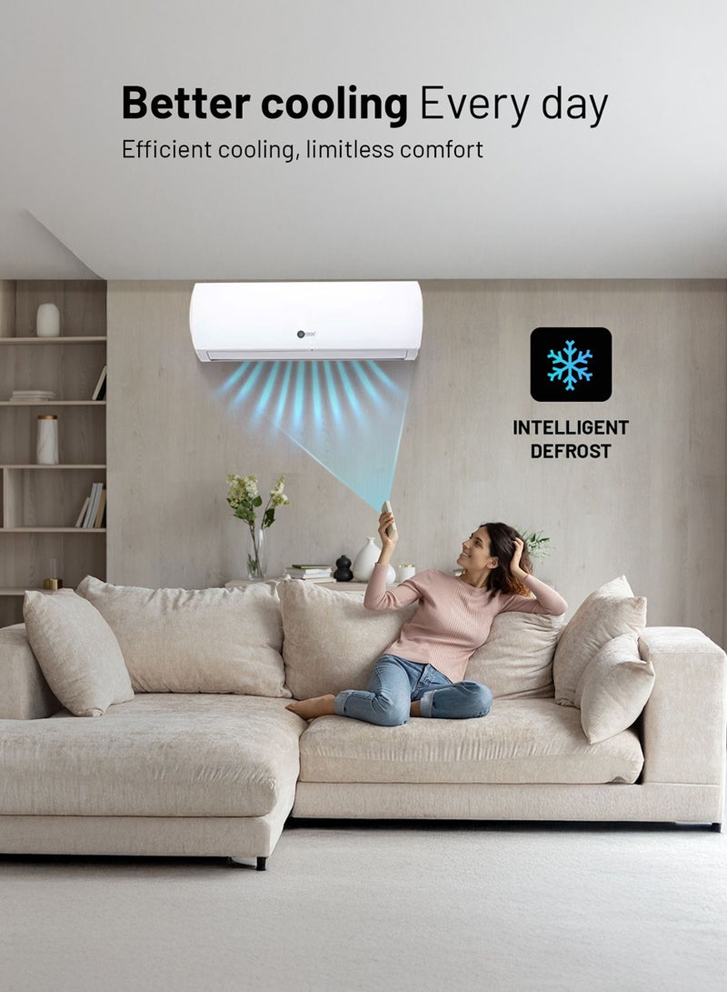 AFRA - 2.0 Ton Wall Mount Split Air Conditioner Cooling Only Rotary R410a T3, 5 Year Compressor Warranty AF-2000ACWT White - Image 1