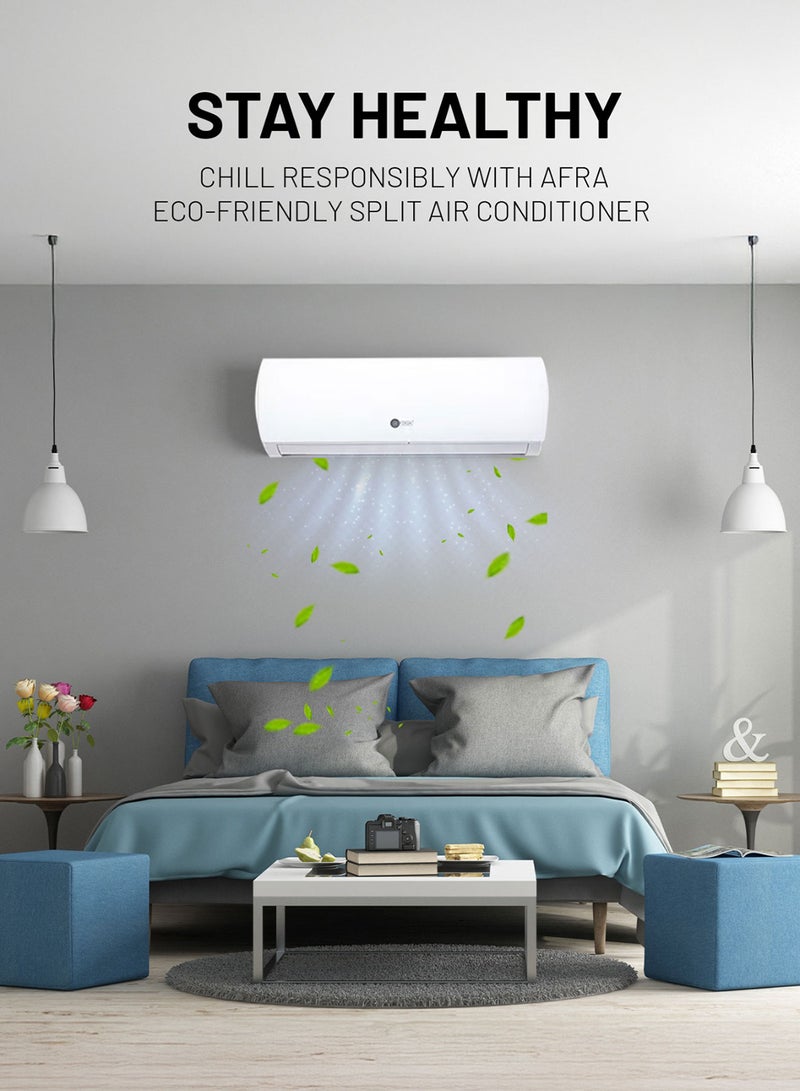 AFRA - 2.0 Ton Wall Mount Split Air Conditioner Cooling Only Rotary R410a T3, 5 Year Compressor Warranty AF-2000ACWT White - Image 1