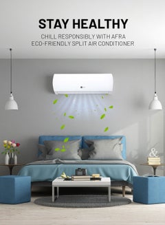 AFRA 1.0 Ton Split Type Air Conditioner, Rotary Compressor, Turbo Cooling, Auto Restart, Hidden LED Display, Low Noise, T3 Climate, R410a Refrigerant | 5-Year Compressor Warranty AF-1000ACWT White  - Image 4