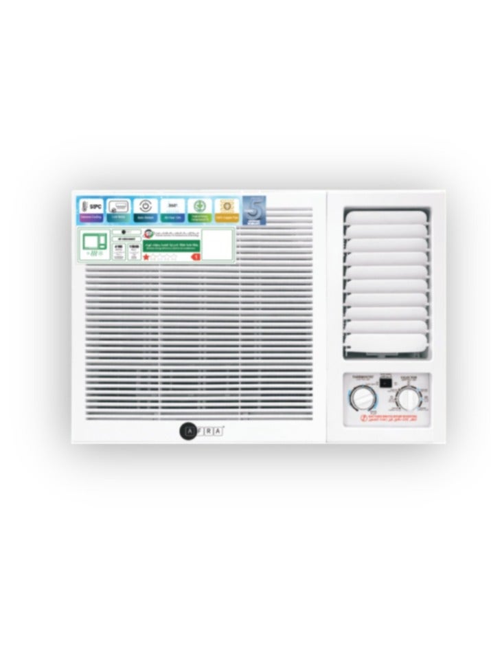 AFRA 1.5 Ton Window Air Conditioner Cooling Only Rotary R410a T3, 5 Year Compressor Warranty AF-1800WAWT White 