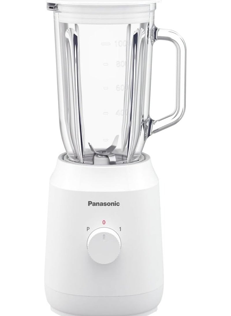 Panasonic Blender Compact With Glass Jar And Glass Mill, Durable Stainless Steel Blade 400 W Mx-Ex1081 White  - Image 1