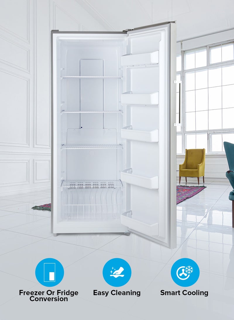 GEEPAS 600 L No Frost Upright Freezer Convertible | Huge Storage Capacity, Inverter Compressor, Freeze and Fridge Conversion Option| Digital Temperature Control, Door Open Alarm| Storing Bulk Groceries, Meats, Frozen Vegetables, Ice Creams, Etc 600 L 190 W GRFU6124XHN Metallic Grey  - Image 5