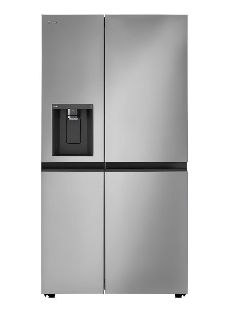 إل جي LG-621L-Fast Freezing LED Lighting ,Tempered glass shelvesLED Display , Smart Diagnosis ,External MircomPlatinum,Platinum silver (GC-J257BLJW) GC-J257BLJW silver  - Image 1