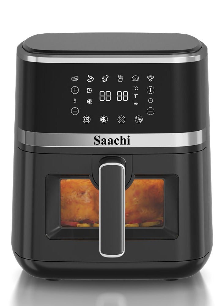 Saachi Digital 5.0L Air Fryer with 6 Pre-Set Programs, Adjustable Temperature and Timer, Tray with Viewing Window, Non-Stick Detachable Basket & Overheat Protection for Healthy Cooking 5 L 1500 W NL-AF-4795D-BK Black - Image 1