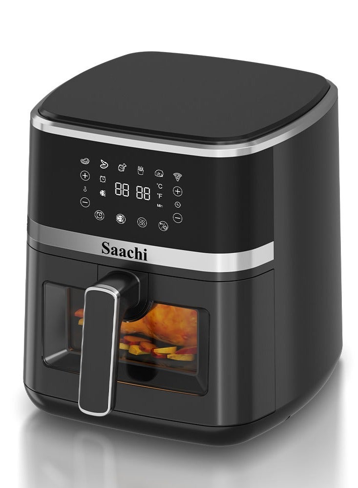 Saachi Digital 5.0L Air Fryer with 6 Pre-Set Programs, Adjustable Temperature and Timer, Tray with Viewing Window, Non-Stick Detachable Basket & Overheat Protection for Healthy Cooking 5 L 1500 W NL-AF-4795D-BK Black - Image 2