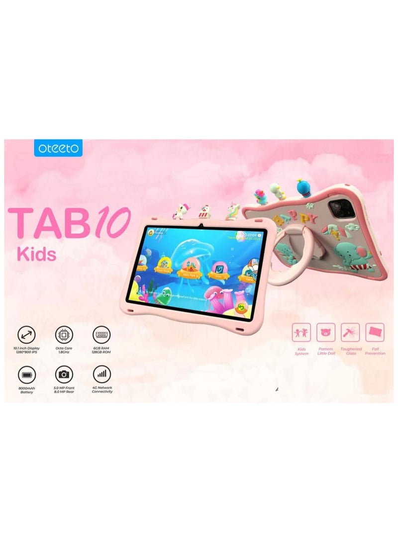 Oteeto Tab10 10.1 Inch Single SIM 6GB RAM 128GB WiFi- International Version With Pink Cover  - Image 2