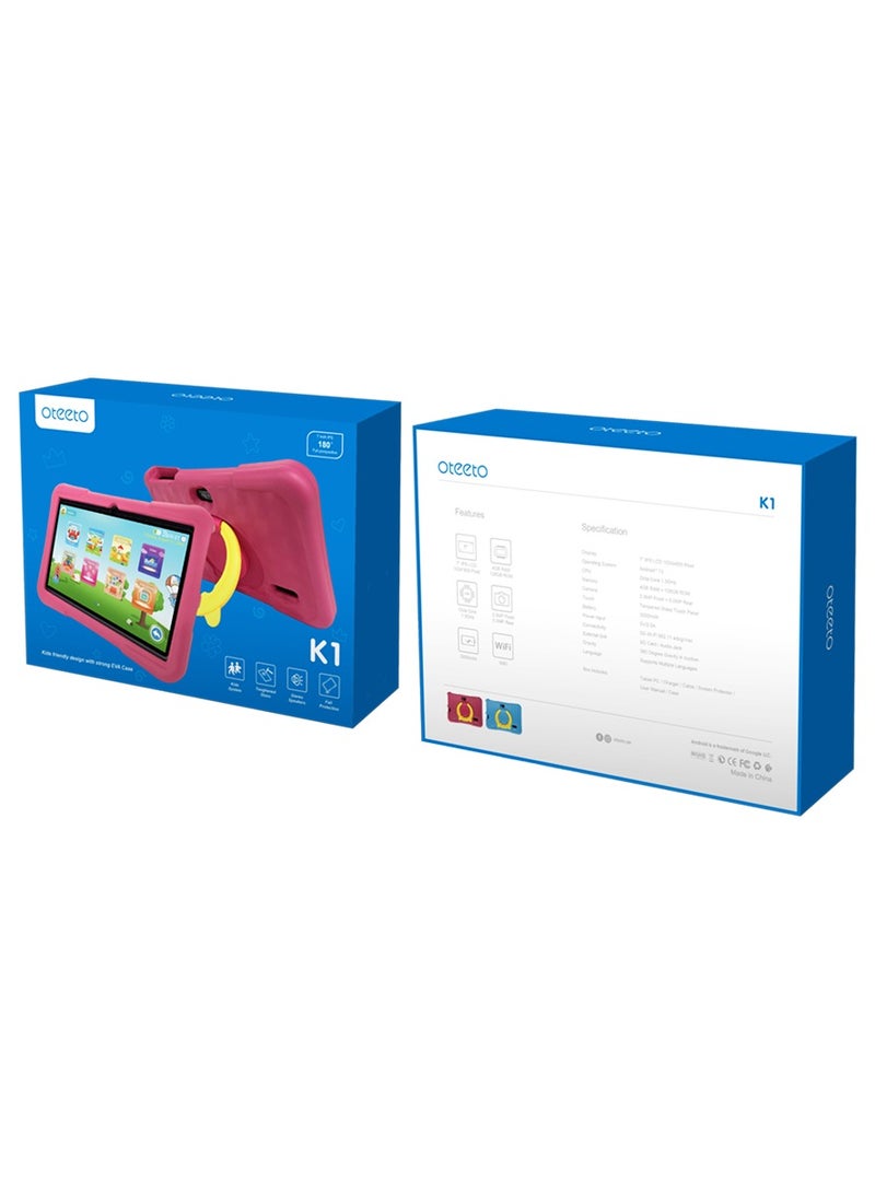 Oteeto K1 Kids 7 inch Pink 4GB RAM 128GB Pink Wi-Fi - International Version - Image 2