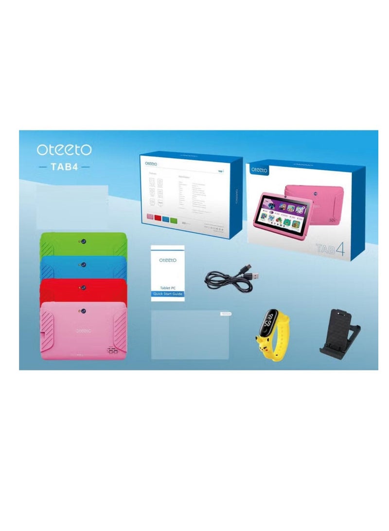 Oteeto Kids Tab 4  7inch Red 4GB 128GB  WiFi - International Version - Image 3