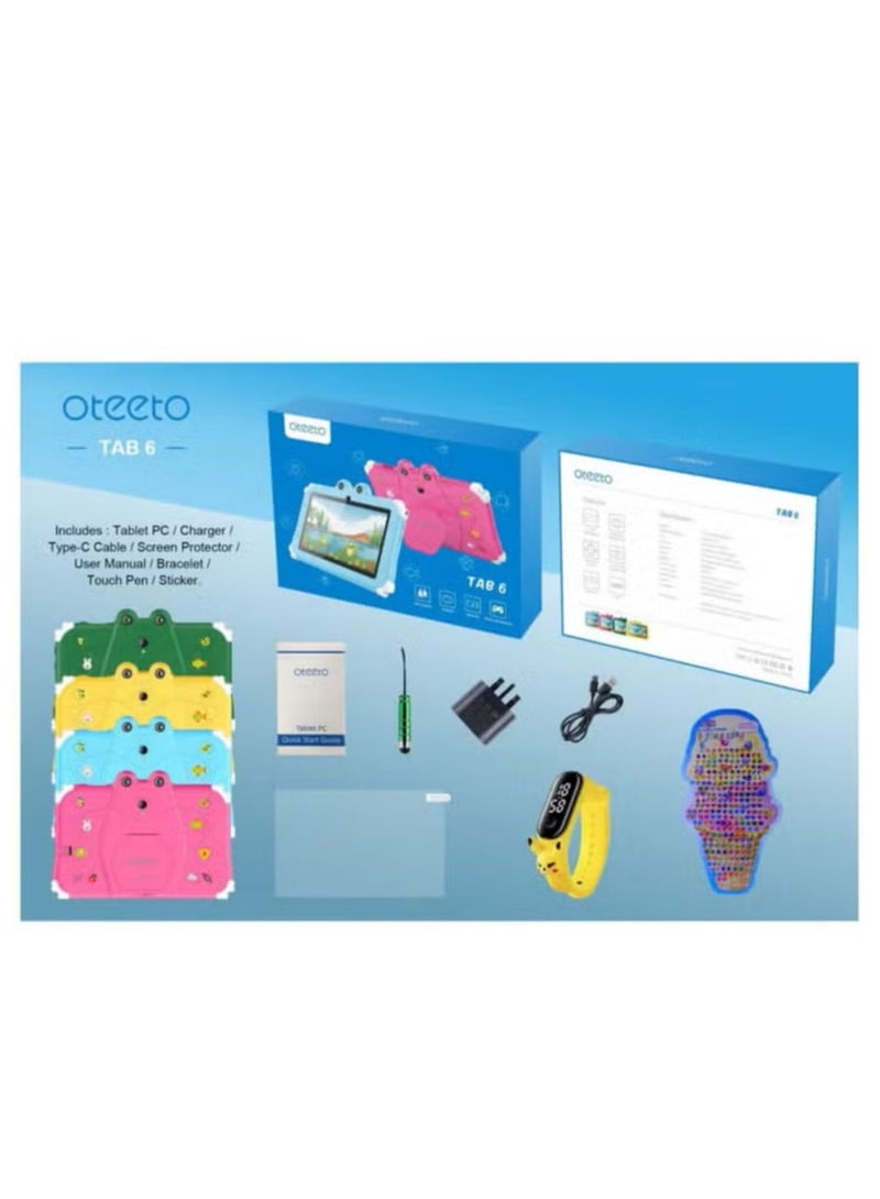 Oteeto - Tab 6 Kids 7 Inch Green 4GB RAM 128GB WiFi - International Version - Image 1
