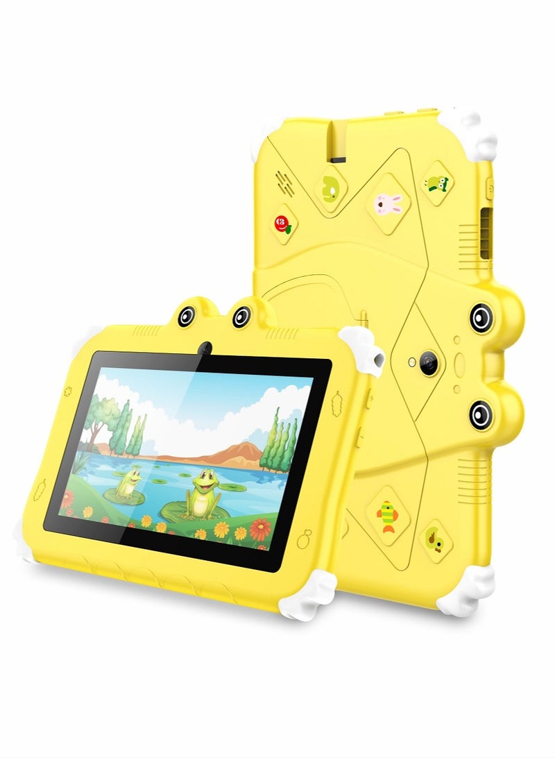 Oteeto Tab6 Kids 7 Inch Yellow 4GB RAM 64GB WiFi - International Version - Image 1