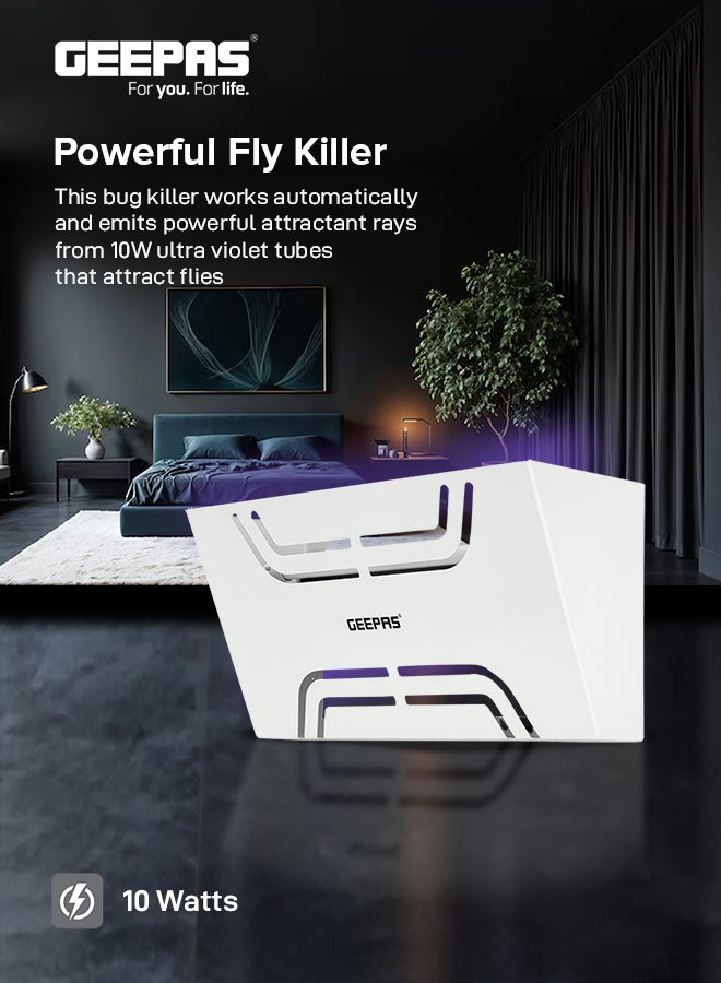GEEPAS Electric Insect Killer- GBK25611/ Automatic Pest Killing Machine, 10 W/ No Poisonous Vapor, No-Smell and No-Pollution/ Advanced Technology with Low Power Consumption/ Suitable for Home, Office, Restaurants, Hospitals, etc. GBK25611 White  - Image 2