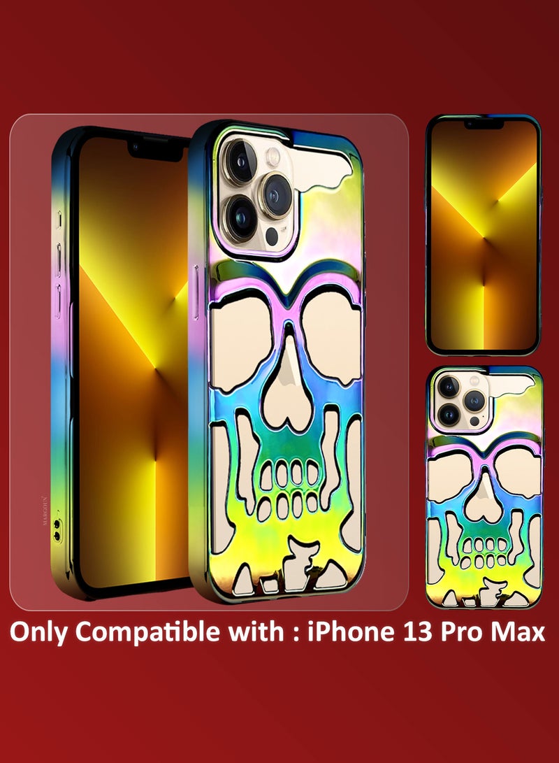 MARGOUN iPhone 13 Pro Max 3Packs Skull Case Cover Soft TPU and Glossy with Two 3D Shockproof Screen Protector - Rainbow-3s - Image 2
