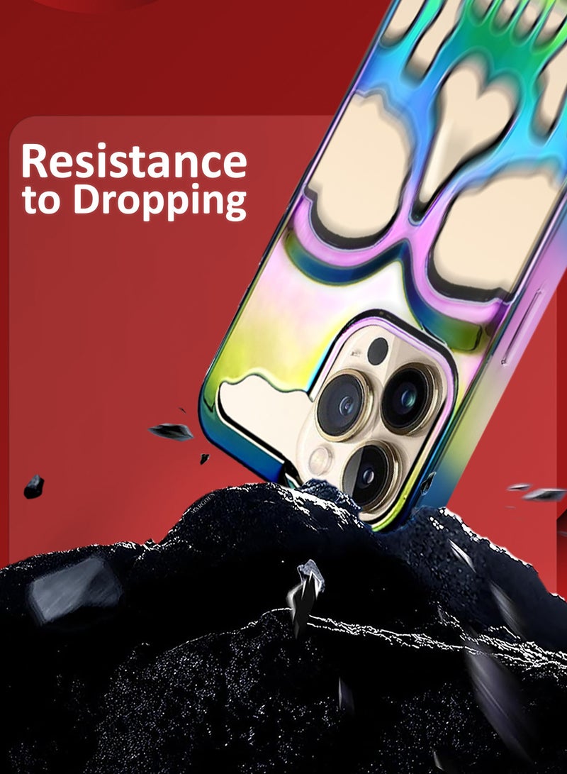 MARGOUN iPhone 13 Pro Max 3Packs Skull Case Cover Soft TPU and Glossy with Two 3D Shockproof Screen Protector - Rainbow-3s - Image 4