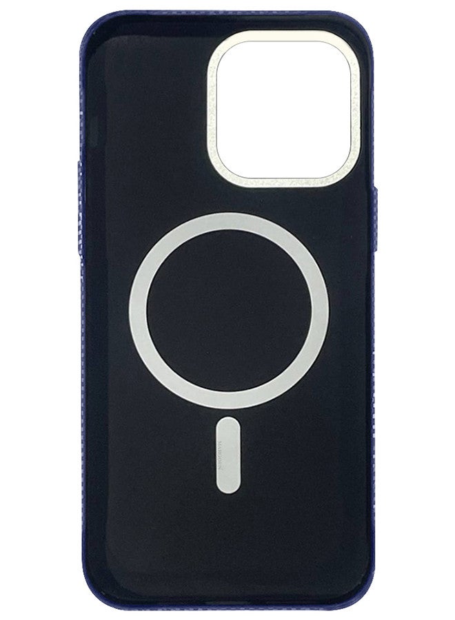 MARGOUN iPhone 15 Pro  MagEZ Case Cover Fusion Weaving Pattern Kevlar Fiber Bulletproof Vest Cover Protective Ultra Slim Magnetic, Screen and Camera Guard - Milky Way Blue-1k - Image 3