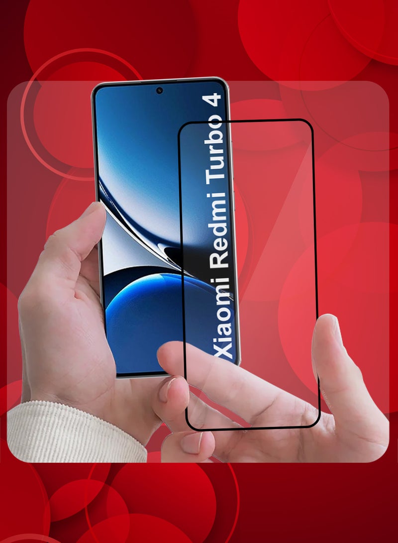 MARGOUN Xiaomi Redmi Turbo 4 3D Full Coverage Screen Protector Ultra HD Scratch Resistant Bubble-Free Side Black-1 - Image 2