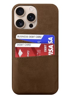 MARGOUN iPhone 16 Pro Max 2Packs Case Cover Leather with Card Holder for Men Women Phone Case with 3D Screen Protector - Brown-2  - Image 5