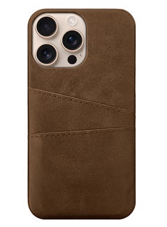 MARGOUN iPhone 16 Pro Max 2Packs Case Cover Leather with Card Holder for Men Women Phone Case with 3D Screen Protector - Brown-2  - Image 2