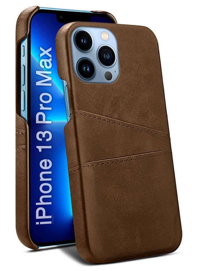 مارجون iPhone 13 Pro Max 2Packs Case Cover Leather with Card Holder for Men Women Phone Case with 3D Screen Protector - Brown-2 - Image 4