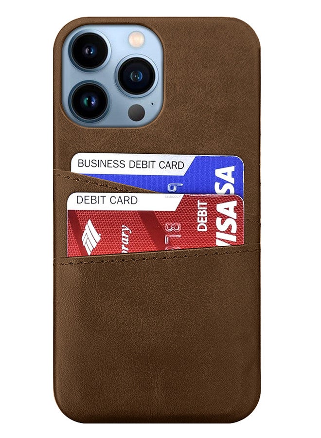 مارجون iPhone 13 Pro Max 2Packs Case Cover Leather with Card Holder for Men Women Phone Case with 3D Screen Protector - Brown-2 - Image 2