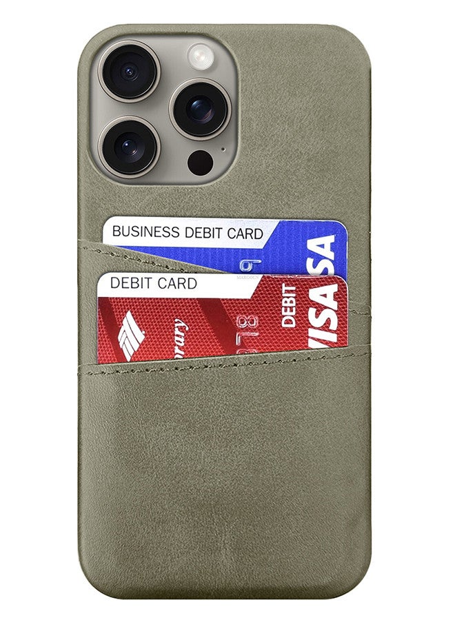 MARGOUN iPhone 15 Pro Max Case Cover Leather with Card Holder for Men Women Phone Case - Grey-1  - Image 5