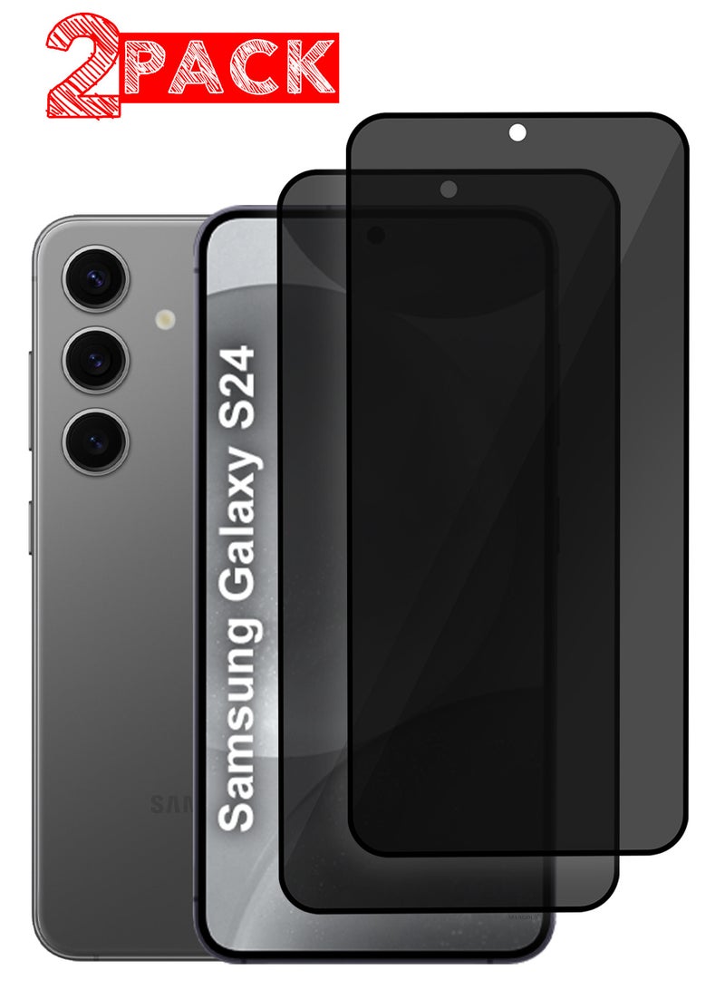 مارجون Samsung Galaxy S24 Privacy Screen Protector Anti-Bubble, Shock-Proof, High Durability - Pack of 2 - Clear-2 - Image 1