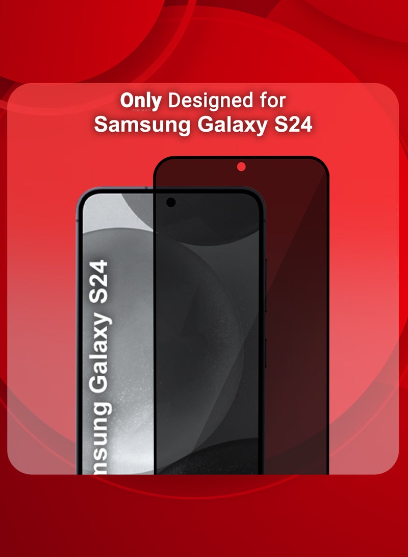 مارجون Samsung Galaxy S24 Privacy Screen Protector Anti-Bubble, Shock-Proof, High Durability - Pack of 2 - Clear-2 - Image 5