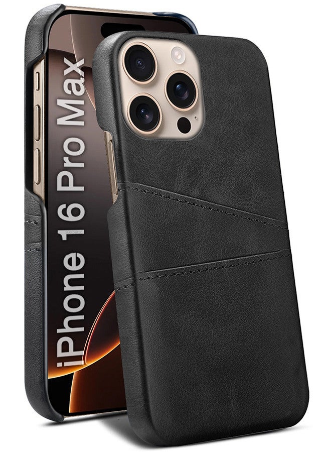 MARGOUN iPhone 16 Pro Max Case Cover Leather with Card Holder for Men Women Phone Case with 3D Screen Protector - Pack of 3 - Black-3  - Image 3