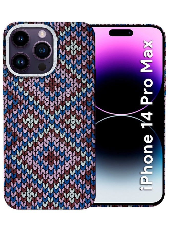 مارجون غطاء iPhone 14 Pro Max MagEZ بنمط نسج فوزن من ألياف كيفلار درع مضاد للرصاص حماية فائق النحافة مغناطيسي، حماية الشاشة والكاميرا - - Image 1